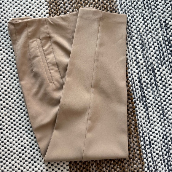 Zara Taupe Brown High Waisted Trouser Pants Size Small - Picture 4 of 5
